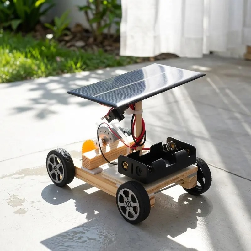 Diy Electronics Toys - DIY Wooden Assemble Solar Car Creative