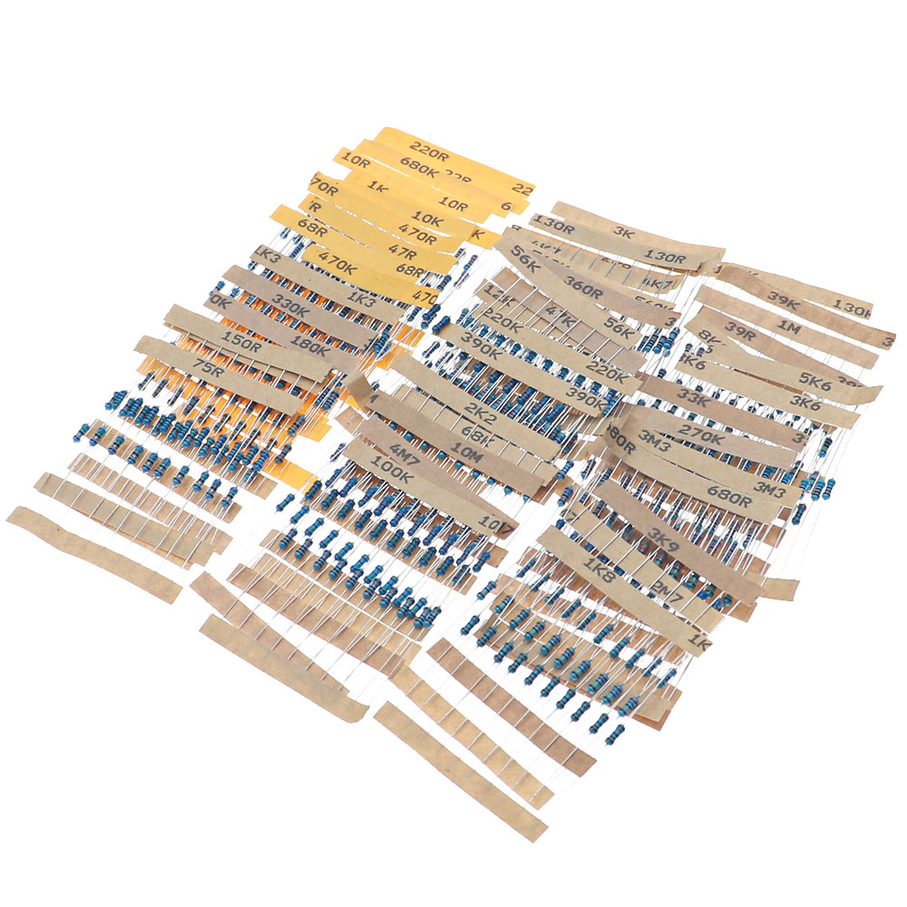 500pcs/lot 50 values 1/4W 0.25 - огляд і ціна Resistor Kit 1 4W