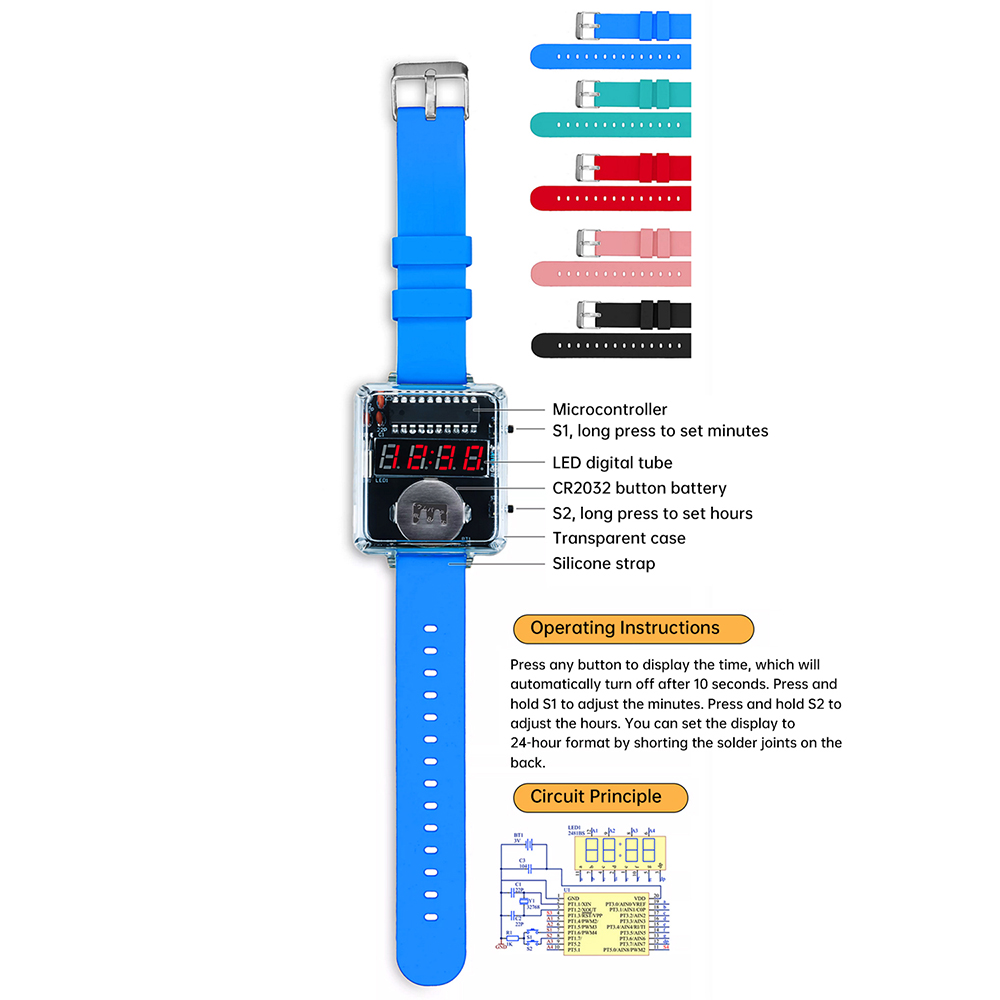 DIY Electronic Watch Kit 0.28' - огляд і ціна Diy Electronics Game